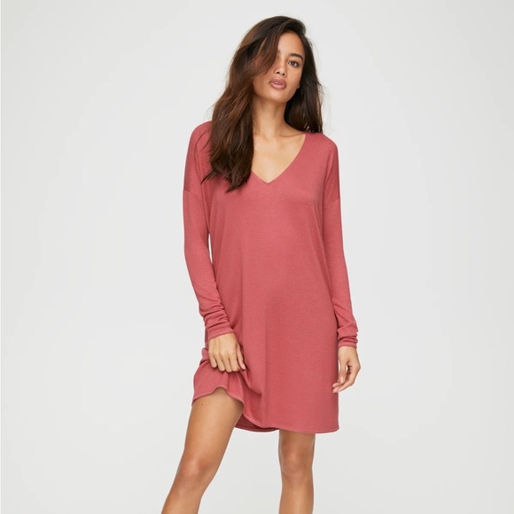 Aritzia Wilfred Free Gail Grey Longsleeve Dress - Picture 4 of 4
